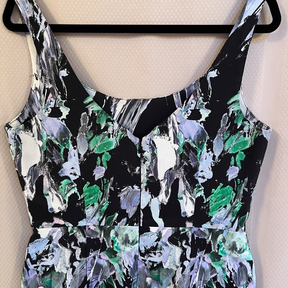 Milly Brush Stroke Multicolor Sleeveless Back V Neck Sz12 - Picture 5 of 14
